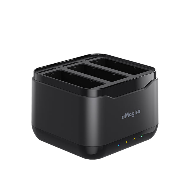 aMagisn 3-Slot Desktop Battery Charger for DJI Osmo Action 5 Pro Camera AA18 aMagisn