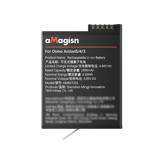 aMagisn Rechargeable Battery for DJI Osmo Action 5 Pro, 4, 3 Cameras AA11 aMagisn