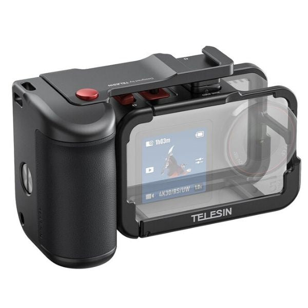 Telesin StreetGrip Grip Handheld Shutter Kit for DJI Osmo Action 5 Pro 4 3 Cameras  S6-FMS-22-TDJ Telesin