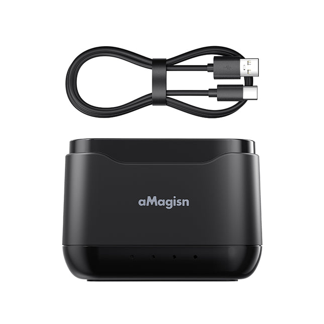aMagisn 3-Slot Desktop Battery Charger for DJI Osmo Action 5 Pro Camera AA18 aMagisn