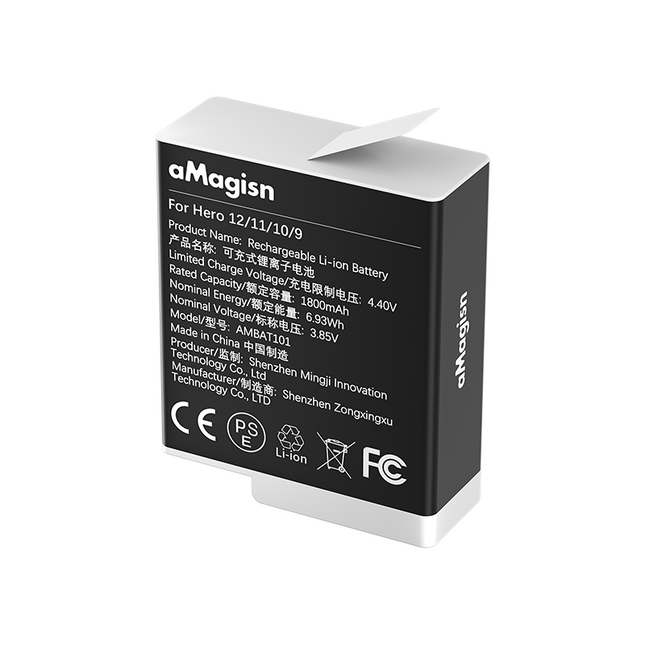 aMagisn Rechargeable Battery for Gopro Hero 12, 11, 10, 9 Cameras AP07 aMagisn