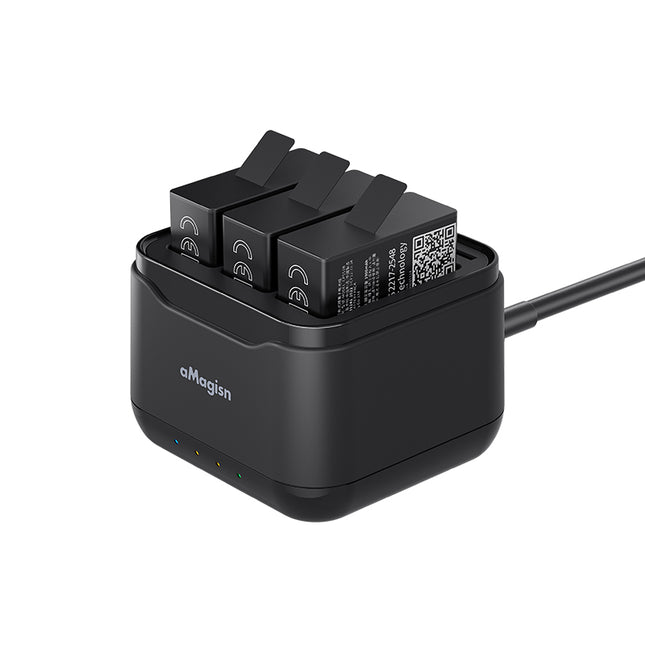 aMagisn 3-Slot Desktop Battery Charger for Gopro Hero 13 Camera AP17 aMagisn