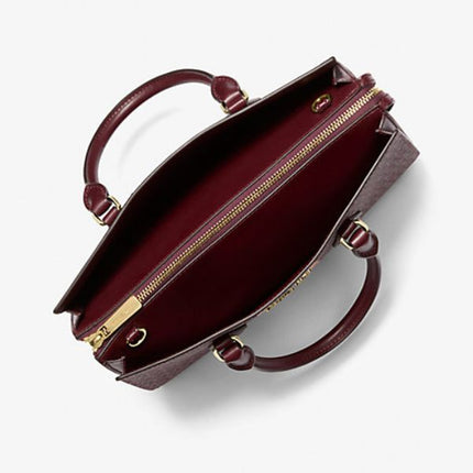 Michael Kors Sheila Medium Signature Logo and Metallic Satchel