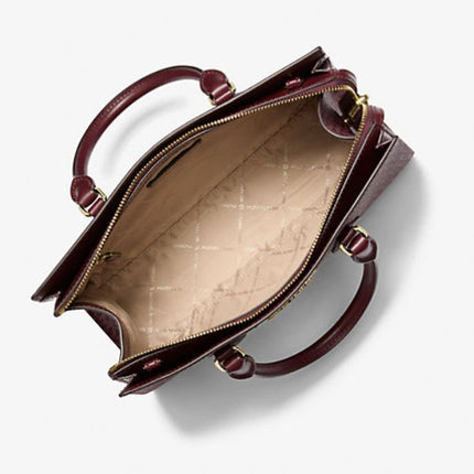 Michael Kors Sheila Medium Signature Logo and Metallic Satchel