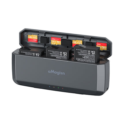 aMagisn 3-Slot Storage Battery Charger & Power Bank 7710mAh for DJI Osmo Action 4, 3 Cameras & Digital Devices AA08