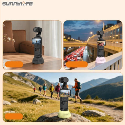 Sunnylife Silicone Stand Base for DJI Osmo Pocket 4 3 Desktop Stabilizer Holder Car Console Support Stand for Vlog Travel Daily Use OveerUps