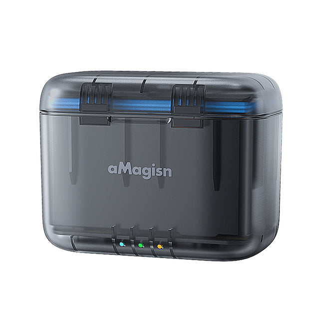 aMagisn 2-Slot Transparent Shell Battery Storage Charger for Insta360 X4 Camera AD13-A aMagisn