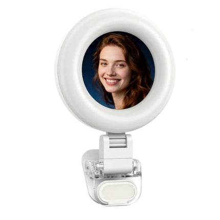 Telesin Mini Clip-on Mirror Ring Light for Smartphone iPhone & Android Devices, Laptop P5-BGD-03