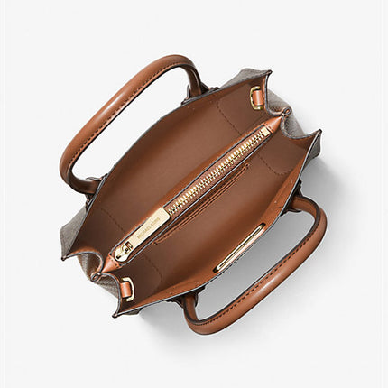 Michael Kors Mercer Medium Logo and Leather Accordion Crossbody Bag