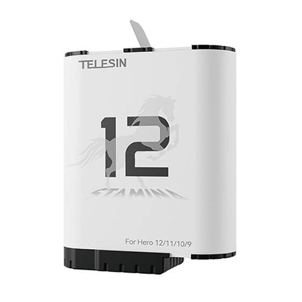 Telesin 1720mAh Stamina Rechargeable Battery Replacement for Gopro Hero 12, 11, 10, 9 Cameras GP-HPB-012 Telesin