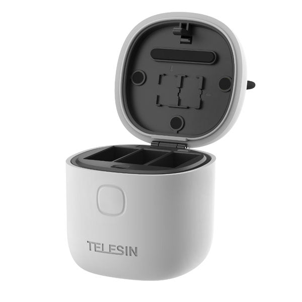 Telesin 3-Slot Allin Box Battery Charger w/ Card Reader for GoPro Hero 12, 11, 10, 9 Cameras Telesin