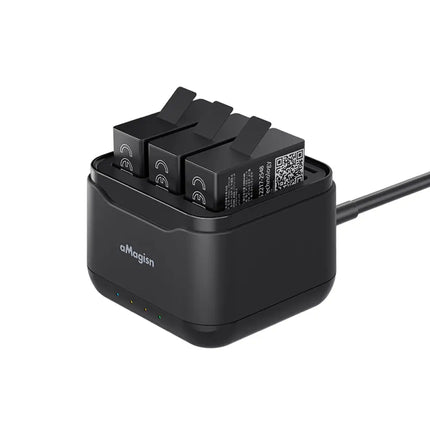 aMagisn 3-Slot Desktop Battery Charger for Gopro Hero 12 11 10 9 Cameras AP06 Camera Batteries & Chargers