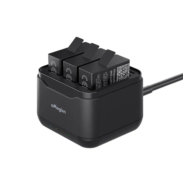 aMagisn 3-Slot Desktop Battery Charger for Gopro Hero 13 Camera AP17 aMagisn