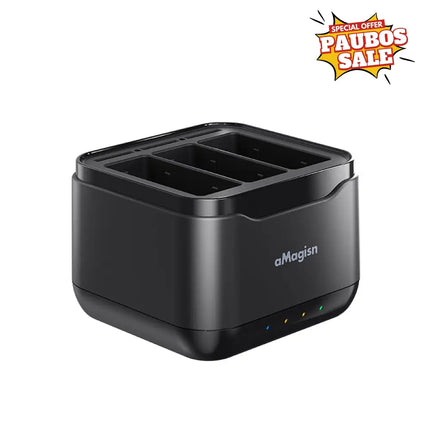 aMagisn 3-Slot Desktop Battery Charger for Gopro Hero 13 Camera AP17 aMagisn