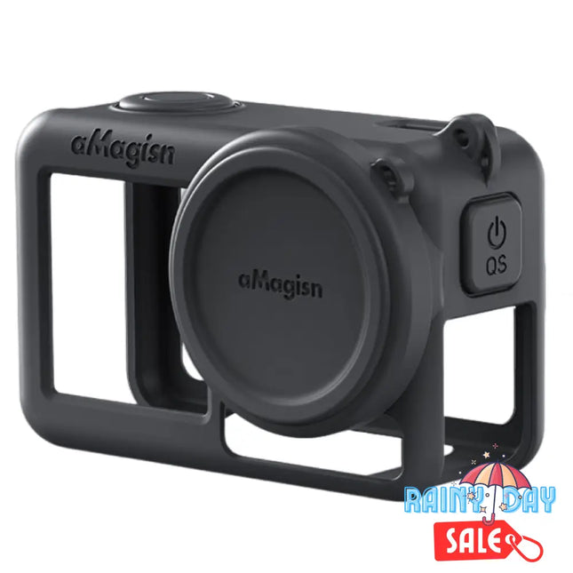 aMagisn Silicone Cover Case w/ Strap for DJI Osmo Action 5 Pro Camera AA12 Camera Cases & Bags