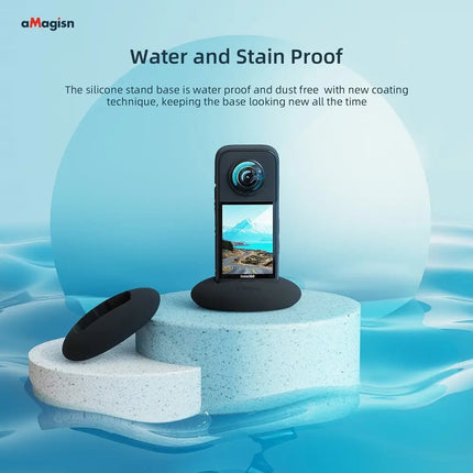 aMagisn Silicone Stand Base for Insta360 X3 - Scratch-Resistant Soft Fit Easy Use Accessory Lens Filter & Tempered Glass