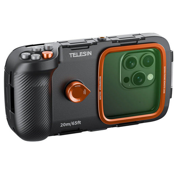 Telesin Underwater Diving Case 5.4-6.9" w/ Remote for Smartphone iPhone & Android Devices P4-WTP-06 Telesin