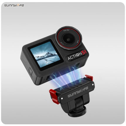 Sunnylife Magnetic Quick Release Adapter for DJI Osmo 360 Action 5 Pro 4 3 2 180° Tilt 1/4 Selfie Stick Mount for Vlog Travel Use OveerUps
