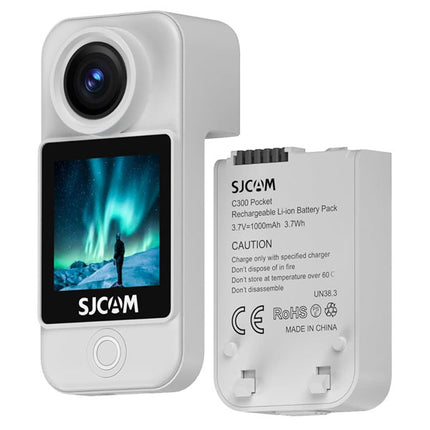 SJCAM C300 4K 20MP 6-Axis Gyro Image Stabilization Pocket & Battery Pack Compact Action Camera w/ Accessories