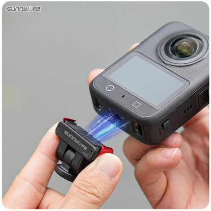 Sunnylife Magnetic Quick Release Adapter for DJI Osmo 360 Action 5 Pro 4 3 2 180° Tilt 1/4 Selfie Stick Mount for Vlog Travel Use OveerUps