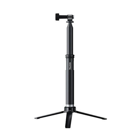 Telesin New Edition Extendable Aluminum Stick Monopod w/ Foldable Tripod Stand & Remote Clip for Action Cameras Telesin