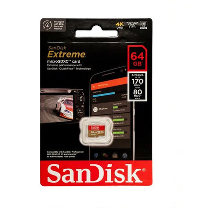 Sandisk Extreme 170mb/s MicroSD Memory Card for Cameras and Smartphone Devices Sandisk