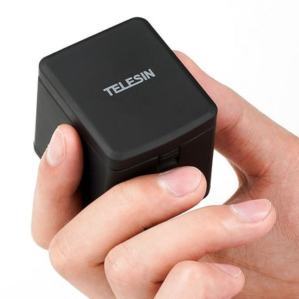 Telesin 3-Slot Charging Box Storage Battery Charger w/ 2x Batteries for GoPro Hero 8, 7, 6, 5 Cameras Telesin