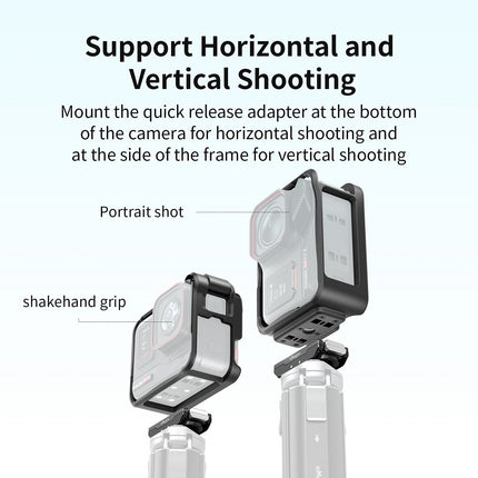 aMagisn Protective Frame for Insta360 Ace Pro & Ace Pro 2 - Horizontal Vertical Mount, Cold Shoe