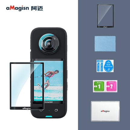 aMagisn Tempered Glass Screen Protector for Insta360 X3 – 9H Hardness, Anti-Scratch, HD Clarity