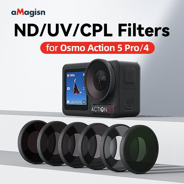 aMagisn ND UV CPL Filter Set for DJI Action 5 Pro 4 3 – Waterproof Scratch-Resistant Lens Kit