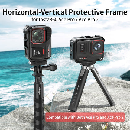 aMagisn Protective Frame for Insta360 Ace Pro & Ace Pro 2 - Horizontal Vertical Mount, Cold Shoe