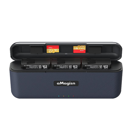 aMagisn Charging Box with Magnetic Lid and Battery Storage for DJI Action 5 Pro