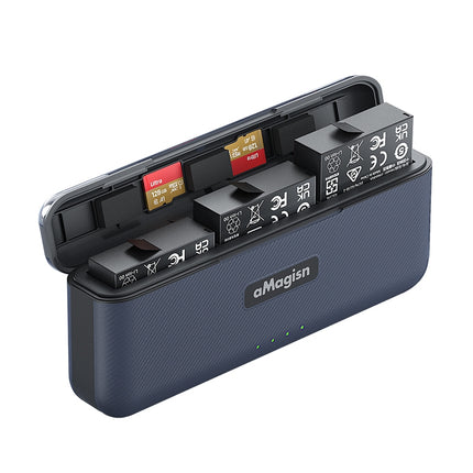 aMagisn Portable Fast Charging Box for Insta360 Ace Pro 2 Batteries and SD Cards Organizer