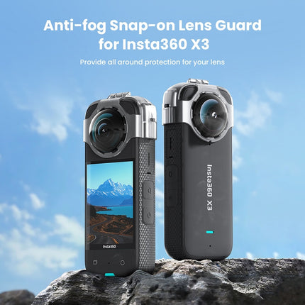 aMagisn Snap-on Lens Protector Insta360 X3 - Fog-Resistant Anti-Scratch Transparent Cover Lock Clip