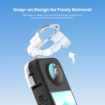 aMagisn Snap-on Lens Protector Insta360 X3 - Fog-Resistant Anti-Scratch Transparent Cover Lock Clip
