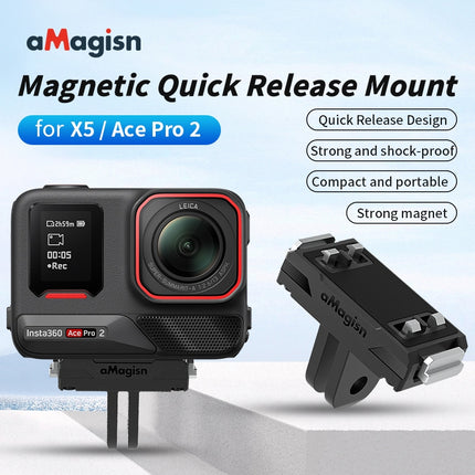 aMagisn Insta360 X5 / Ace Pro / Pro 2 Magnetic Mount with Claw Lock – Lightweight, Secure, Durable