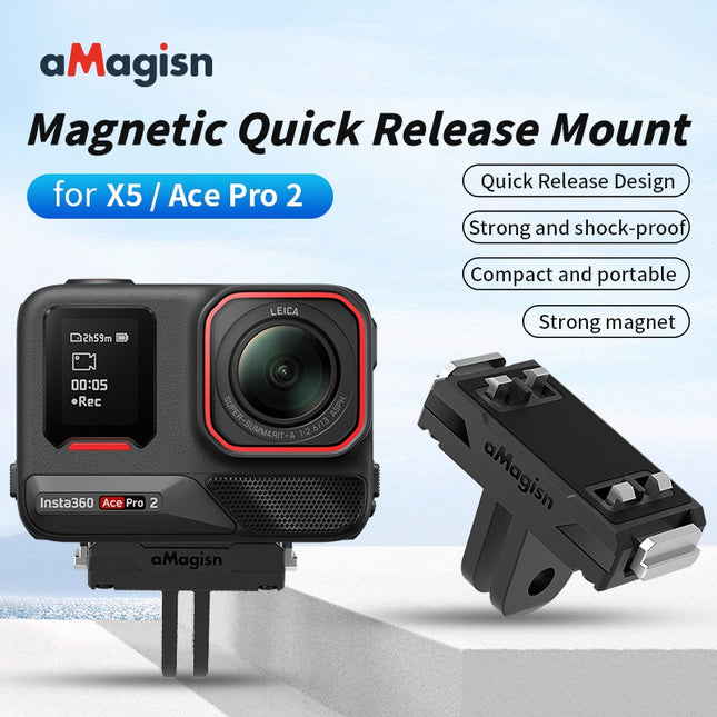 aMagisn Insta360 X5 / Ace Pro / Pro 2 Magnetic Mount with Claw Lock – Lightweight, Secure, Durable