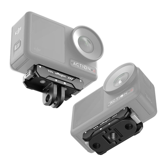 aMagisn Metal Quick Release Mount 2.0 for DJI Action 5 Pro 4 3 Osmo 360 Camera Adapter OveerUps
