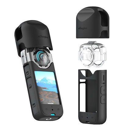 aMagisn Snap-on Lens Protector Insta360 X3 - Fog-Resistant Anti-Scratch Transparent Cover Lock Clip