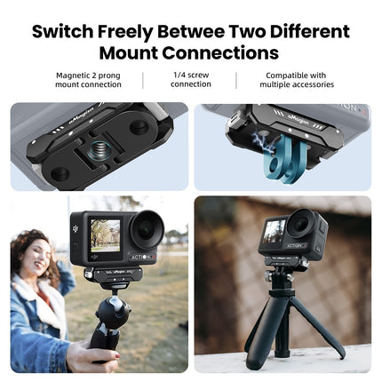 aMagisn Magnetic Quick Release Mount for DJI Osmo Action 3 4 5 – Compact and Secure