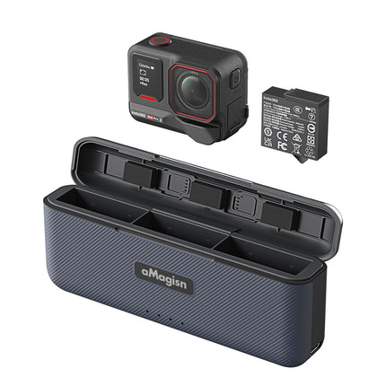 aMagisn Portable Fast Charging Box for Insta360 Ace Pro 2 Batteries and SD Cards Organizer