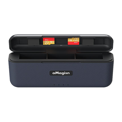 aMagisn Charging Box with Magnetic Lid and Battery Storage for DJI Action 5 Pro