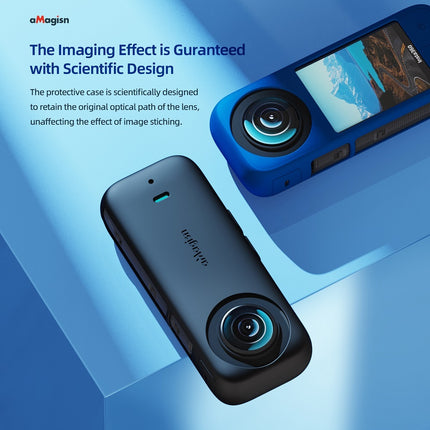 aMagisn Silicone Case w/ Lens Protector for Insta360 X3 - Anti-Drop, Scratch-Resistant Accessory