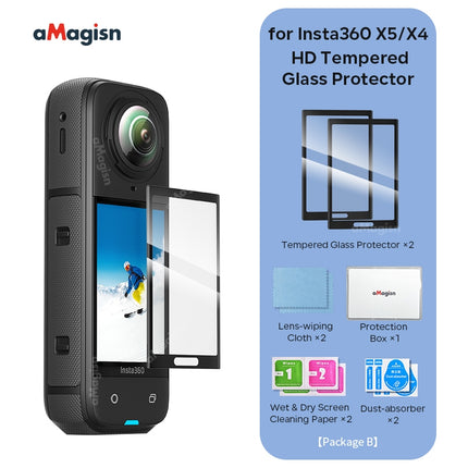 aMagisn Tempered Glass Screen Protector for Insta360 X4 X5 – HD, Anti-Scratch, High Sensitivity