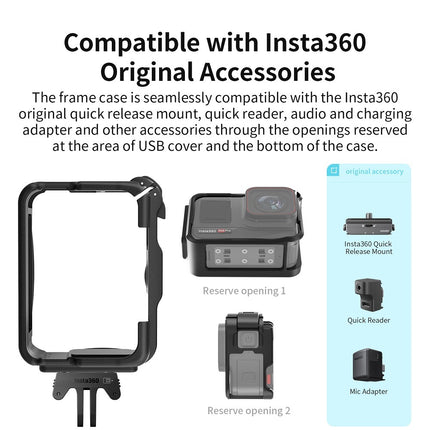 aMagisn Protective Frame for Insta360 Ace Pro & Ace Pro 2 - Horizontal Vertical Mount, Cold Shoe