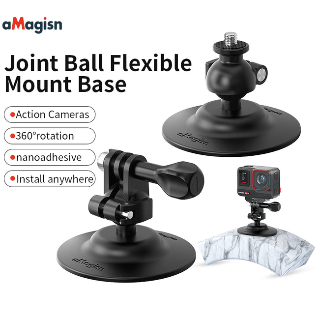 aMagisn Joint Ball Mount Base Tripod Head/Three-Prong Flexible Mount Action Cameras AM16