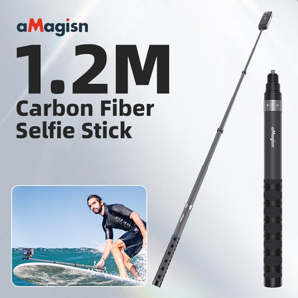 aMagisn Extendable Carbon Fiber Selfie Stick Insta360 X5 X4 X3 GO 3/3S Ultra etc OveerUps