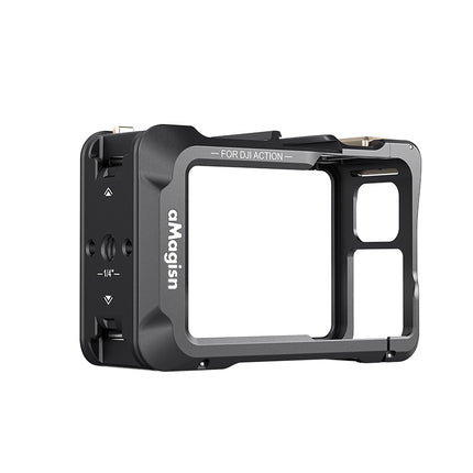 aMagisn Metal Frame for DJI Action 5/4/3 – Full Access Design with Cold Shoe & Buckle Lock