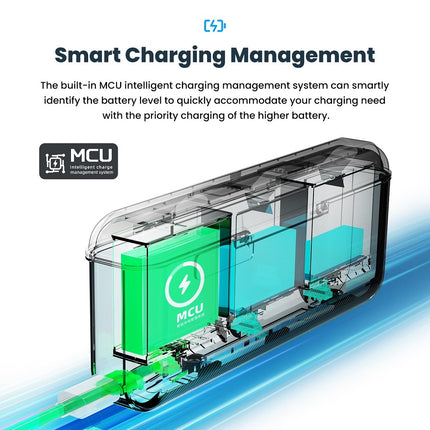 aMagisn 3-Slot Portable Charger for GoPro Hero 12 11 10 9 - Fast Charging, SD Card Storage, Compact