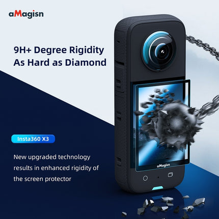 aMagisn Tempered Glass Screen Protector for Insta360 X3 – 9H Hardness, Anti-Scratch, HD Clarity
